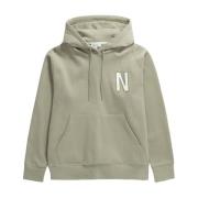 Norse Projects Logo Print Hoodie Beige, Herr