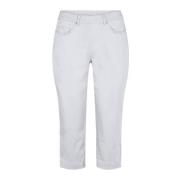 LauRie Klassiska Cropped Capri Byxor White, Dam