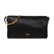 Moschino Läder axelväska Black, Dam