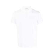 Saint Laurent Organisk Bomull Kortärmad Polo med Monogram Logo White, ...