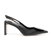 Jacquemus Svarta läder slingback klackar Black, Dam