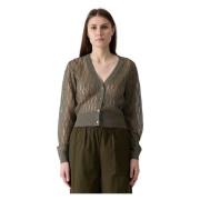 Federica Tosi Olivgrön Lurex Cardigan Green, Dam