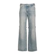 Courrèges Wide Jeans Blue, Dam