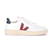 Veja Vita läder V-12 sneakers med Bordeaux logotyp White, Herr