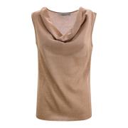 D.Exterior Sleeveless Tops Brown, Dam