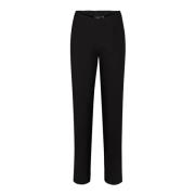 LauRie Svarta Straight Byxor EcoVero Kvalitet Black, Dam