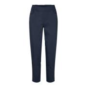 LauRie Avslappnade Navy Byxor med Elastisk Midja Blue, Dam