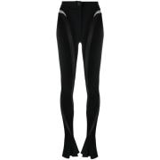 Mugler Svarta Leggings med Genomskinliga Paneler Black, Dam