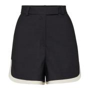 MVP wardrobe Mjuka ullblandade tvåfärgade shorts Black, Dam