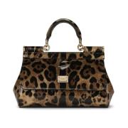 Dolce & Gabbana Sicily Leopard-Print Väska Multicolor, Dam