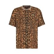 Dolce & Gabbana Leopard Print Jersey T-Shirt Brown, Herr