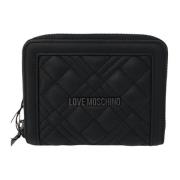 Love Moschino Quiltad dragkedjepung med myntficka Black, Dam