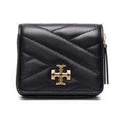 Tory Burch Chevron Bi-Fold Plånbok i Svart Black, Dam