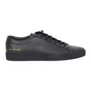 Common Projects Svart Läder Achilles Sneakers Black, Dam