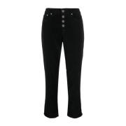Dondup Svarta Skinny Jeans med Stiliga Detaljer Black, Dam