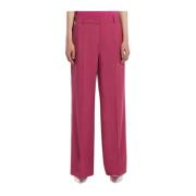 Max Mara Weekend Fuchsia Wide Leg Ullbyxor Pink, Dam