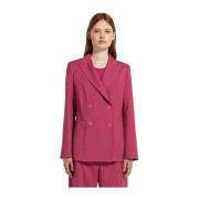 Max Mara Weekend Fuchsia Dubbelknäppt Ullblazer Pink, Dam