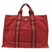 Hermès Vintage Pre-owned Canvas handvskor Red, Dam