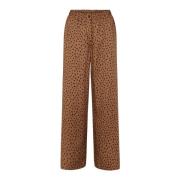 LauRie Loose Camel Print Byxor Brown, Dam