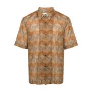 Dries Van Noten Short Sleeve Shirts Brown, Herr