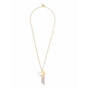 Leda Madera Geometrisk Mässing Halsband Guld Silver Stängning Multicol...