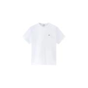 Woolrich Natur Crew Neck T-Shirt White, Herr