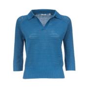 Aspesi V-neck Knitwear Blue, Dam