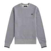 Fred Perry Bomullsblandning Crewneck Sweatshirt Gray, Herr