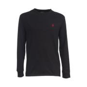 Polo Ralph Lauren Långärmad Pony Logo Bomull Tee Black, Herr