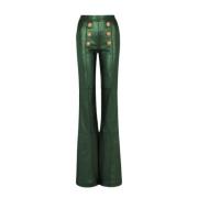 Balmain Wide Trousers Green, Dam