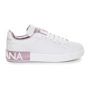 Dolce & Gabbana Vita Lädersneakers med Logga White, Dam