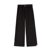 Jil Sander Wide Trousers Black, Herr