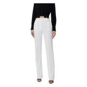 Elisabetta Franchi Wide Trousers White, Dam