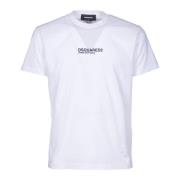 Dsquared2 Vit Bomull T-shirt Mini Bokstavstryck White, Herr