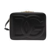 Dolce & Gabbana Svart läder axelväska Black, Dam