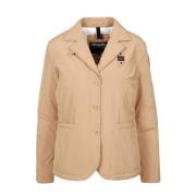 Blauer Kort Nylon Dunjacka Kamel Brown, Dam