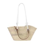 Catarzi 1910 Naturlig Straw Tote Bag Bianco Beige, Dam