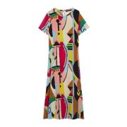 Max Mara Weekend Tryckt ren silke crepe de chine klänning Multicolor, ...