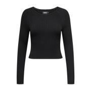 Only Round-neck Knitwear Black, Dam