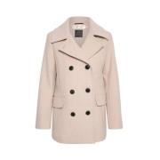 InWear Ecru Sailor Coat - Stilfull Ulljacka Beige, Dam