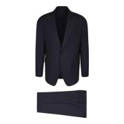 Lardini Single Breasted Suits Blue, Herr