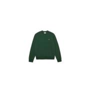 Lacoste Bekväm Crewneck Sweatshirt för Män Green, Herr