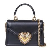 Dolce & Gabbana Stilfull Svart Läderhandväska Black, Dam