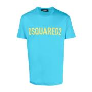 Dsquared2 Italiensk Bomull Designer T-shirt för Män Blue, Herr