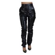 Dolce & Gabbana Leather Trousers Black, Dam