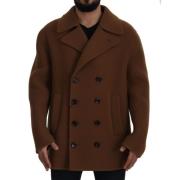 Dolce & Gabbana Double-Breasted Coats Brown, Herr