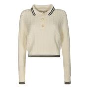 Alessandra Rich Round-neck Knitwear White, Dam