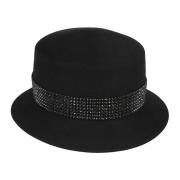 Maison Michel Svart Spike-Stud Fedora Hatt Black, Dam