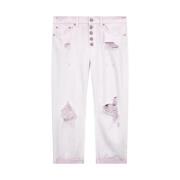 Dondup Loose fit bull denim jeans med juvelknappar Pink, Dam