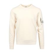 C.p. Company Beige Bomull Crew-Neck Sweater med dragkedjeficka Beige, ...